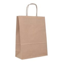 Nyörisankainen paperikassi, ruskea (eri kokoja)