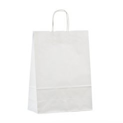 Nyörisankainen paperikassi, valkoinen (eri kokoja)