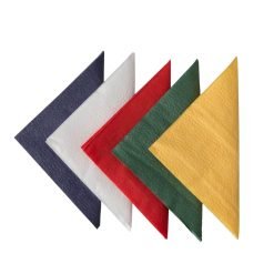 1-taitteiset lautasliinat, servetit (eri kokoja ja värejä)