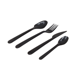 Alternative view of Kahvilusikka, muovi (musta)