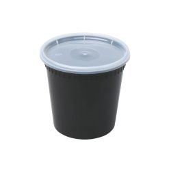 Alternative view of Musta keittokulho ja erillinen kansi (eri kokoja)