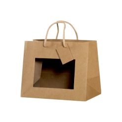 Premium-lahjakassi ikkunalla, valkoinen / ruskea (eri kokoja)